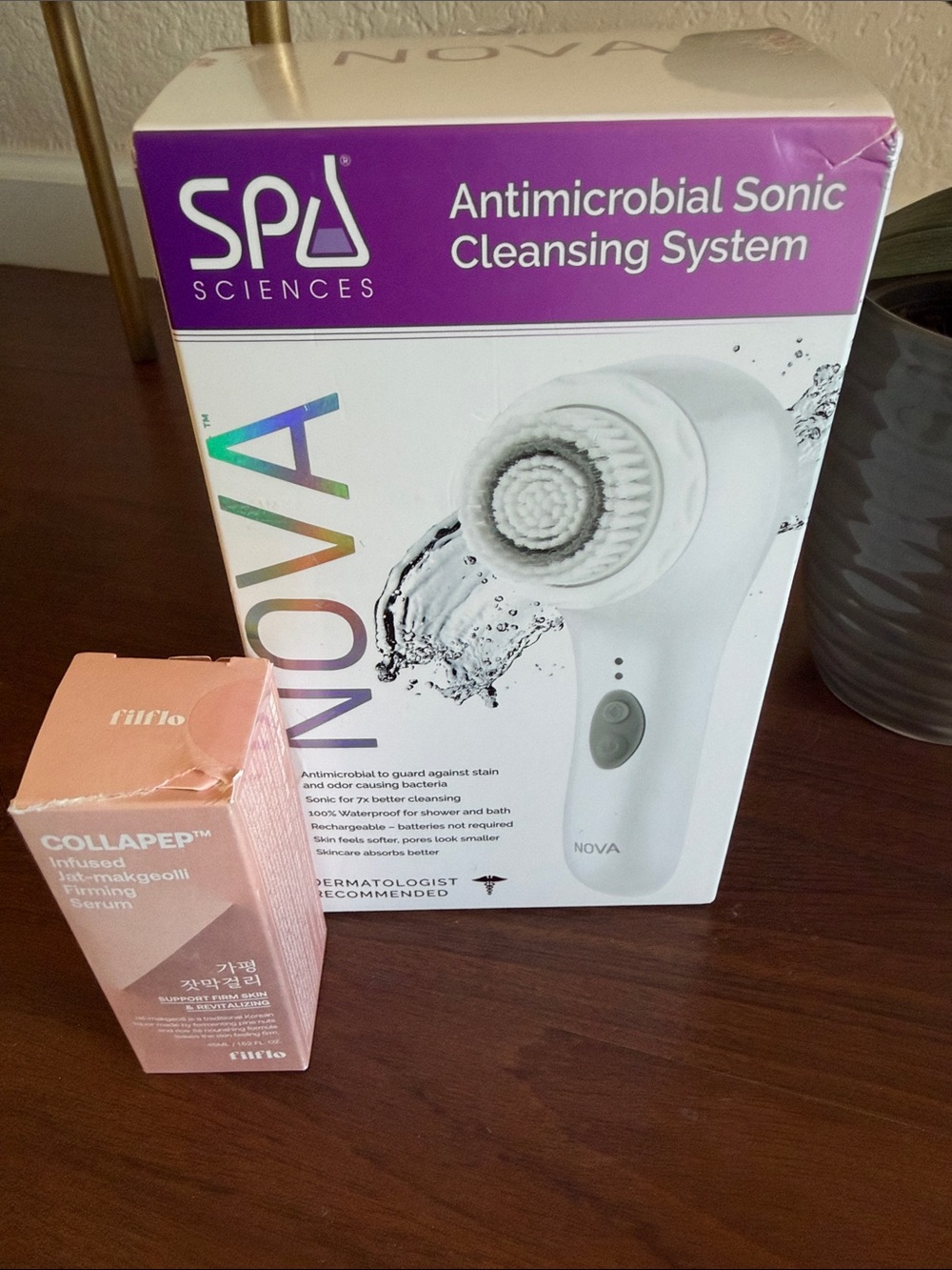 SPA Sciences NOVA Antimicrobial Sonic Cleansing System - White; collapep serum